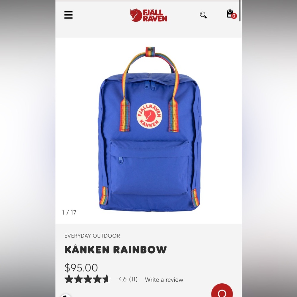 Fjallraven rainbow backpack